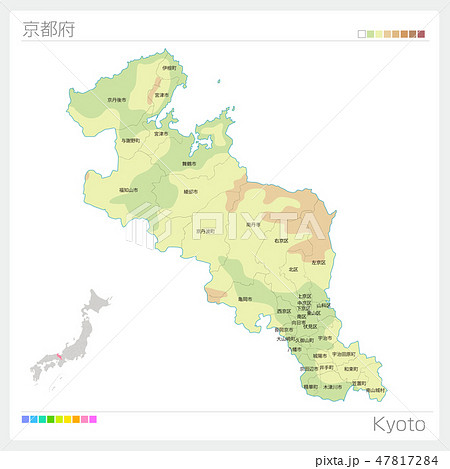 京都地図のイラスト素材集 ピクスタ