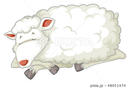 動物 羊 おねむ 寝ているのイラスト素材