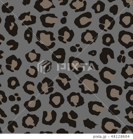 ヒョウ柄 イラスト グレー アニマル柄の写真素材
