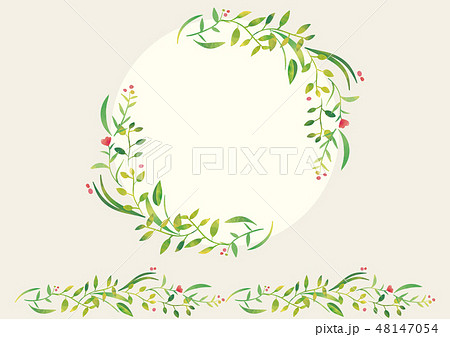 草花 花 フレーム 飾り枠のイラスト素材