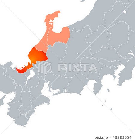 北陸地方 日本列島 日本地図 日本のイラスト素材