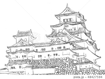 姫路城のイラストのイラスト素材