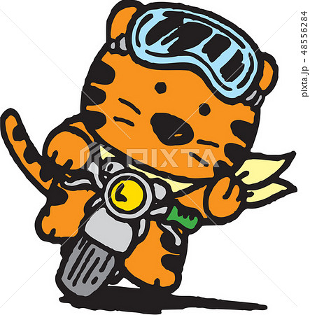 虎 動物 バイク キャラクターのイラスト素材 虎 動物 バイク キャラクターのイラスト素材