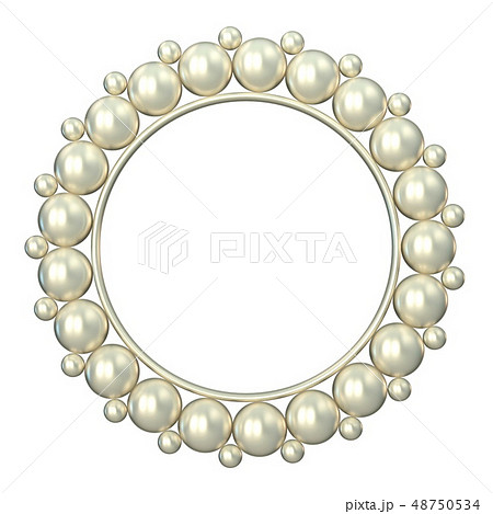 真珠 フレーム 枠 パールのイラスト素材