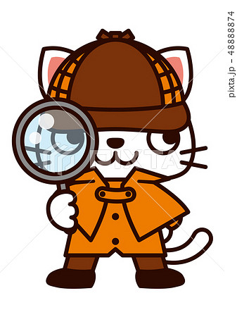 猫 動物 探偵 ベクターのイラスト素材