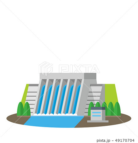 水力発電のイラスト素材