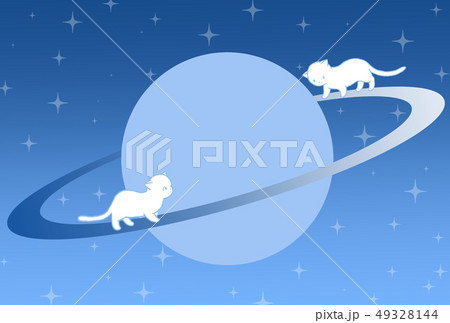 イラスト 猫 ファンタジー 幻想的のイラスト素材