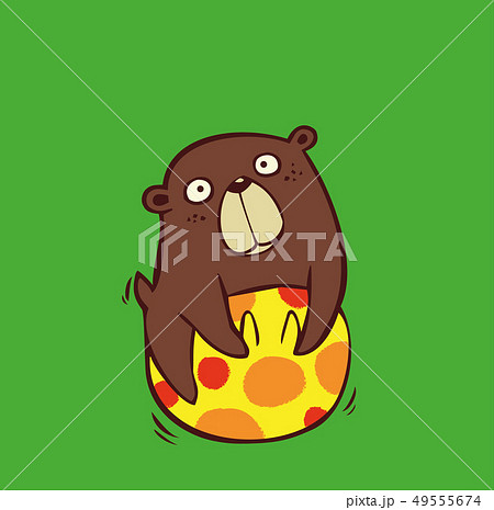 運動 フラフープ キャラクター 動物のイラスト素材