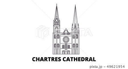 フランス シャルトル大聖堂 旅行 観光のイラスト素材