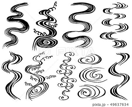 手描き 海鮮 ベクター 波のイラスト素材