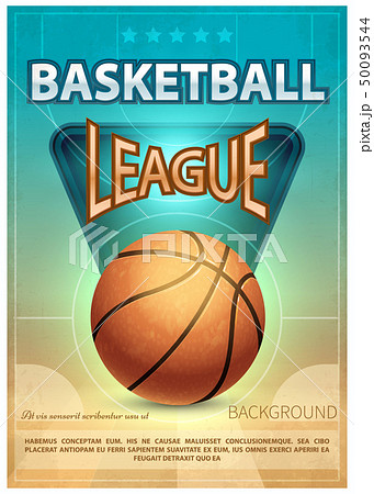ベクター バスケ バスケットボール ポスターのイラスト素材