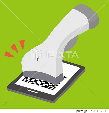 バーコードリーダーのイラスト素材