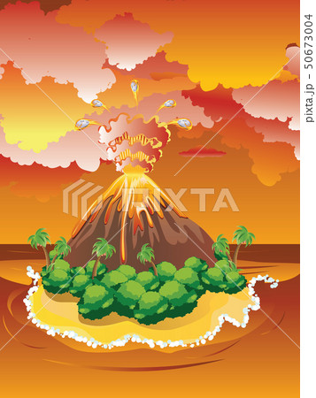 溶岩のイラスト素材