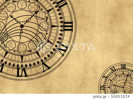 レトロ アンティーク 時計 針のイラスト素材