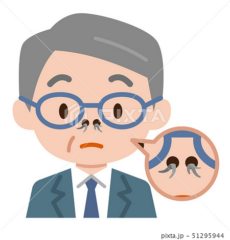 鼻毛の出ている男性のイラスト素材