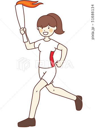 聖火ランナーのイラスト素材