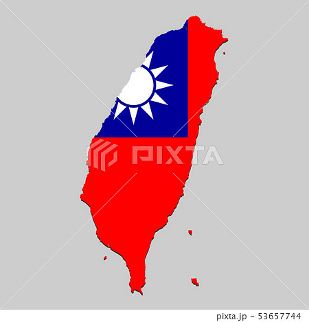 台湾 地図 マップ 形のイラスト素材