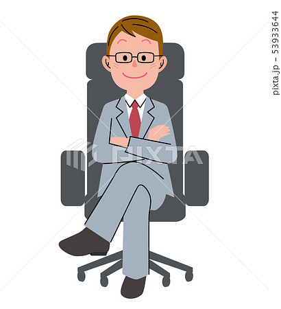 椅子 座る 男性の写真素材