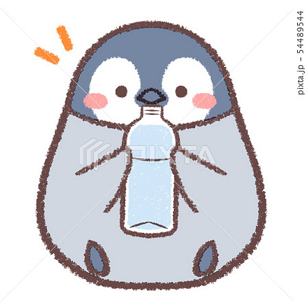 水 水分補給 熱中症対策 ペンギンのイラスト素材