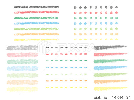 いろいろ クレヨン 線 素材 フリー シモネタ