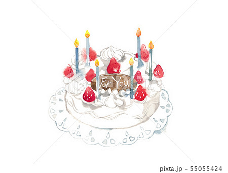 ケーキ 誕生日 イラスト 手書き 祝い 記念のイラスト素材