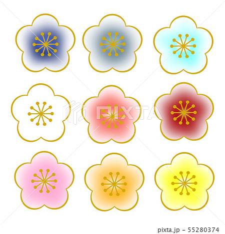 桃の花 和柄 花 柄のイラスト素材