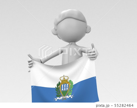 国旗 旗 サンマリノ サンマリノ共和国の写真素材