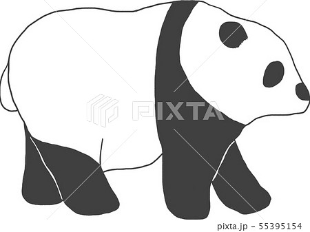 パンダ イラスト 横向き ジャイアントパンダのイラスト素材