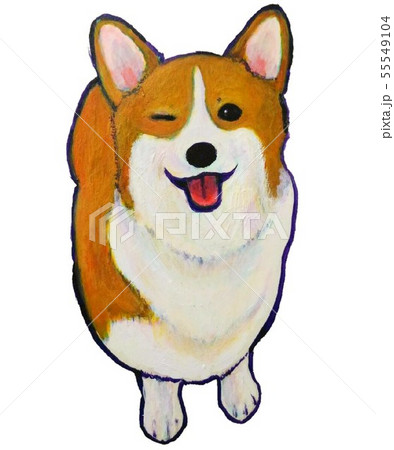 犬 動物 笑顔 ウインクのイラスト素材