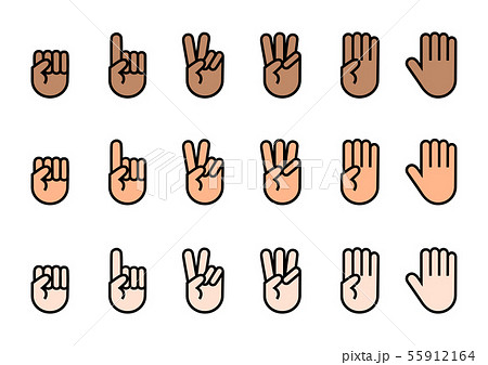 手 数字 指 ジェスチャーのイラスト素材