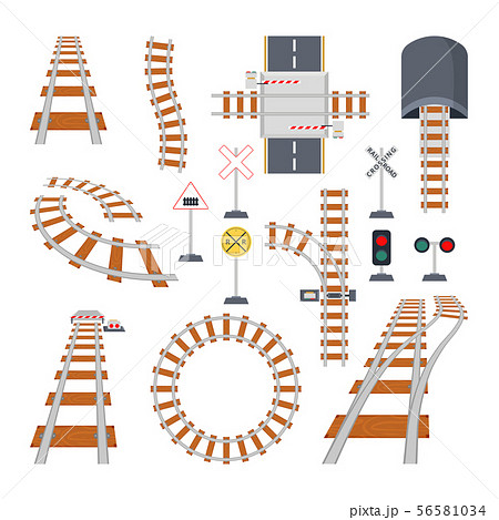 フレーム 枠 電車 線路のイラスト素材