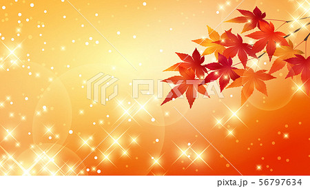 背景 風景 素材 ベクター 自然 イラスト きれい 秋 紅葉 輝くのイラスト素材