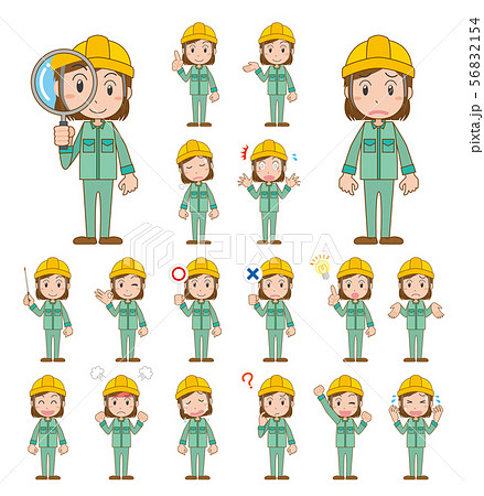 建築作業員 悩む 困る 考えるのイラスト素材