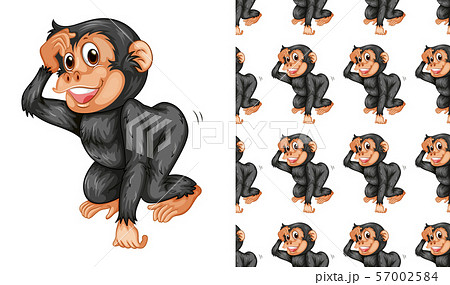 Seamless And Isolated Animal Pattern Cartoonのイラスト素材