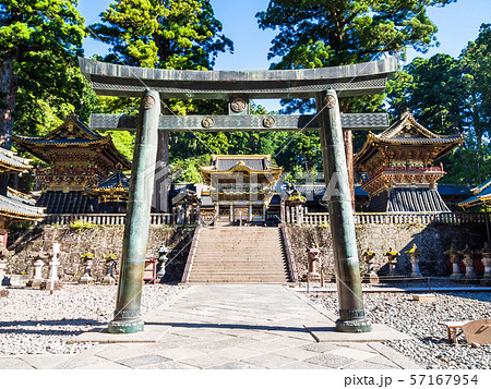 参道 栃木県 徳川家康 日光東照宮の写真素材