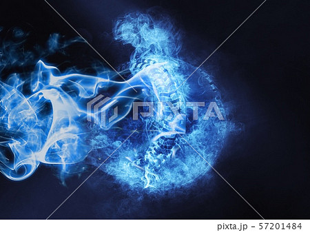 野球 ボール 炎 火のイラスト素材