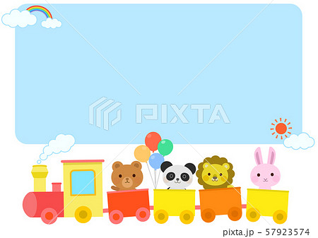 動物 汽車 かわいい 電車のイラスト素材