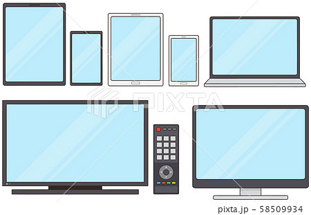 テレビ 液晶テレビ 見る リモコンのイラスト素材