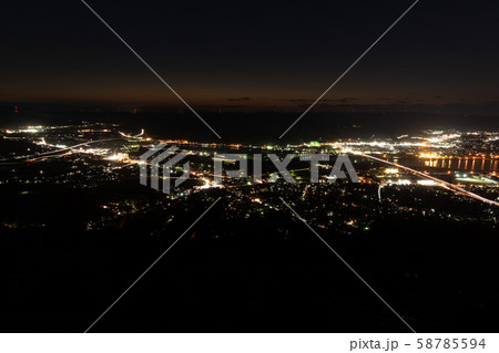 鏡山 夜景 佐賀 唐津の写真素材