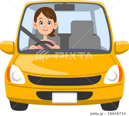 運転 女性 車 ドライブのイラスト素材