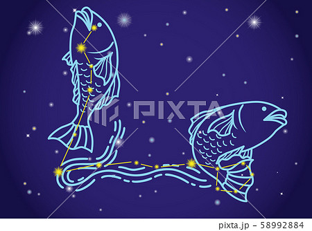魚座 星座 星 ギリシャ神話のイラスト素材