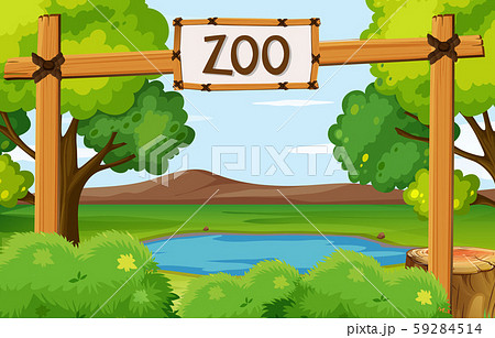 動物園 背景のイラスト素材