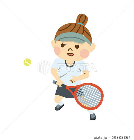 女子テニスプレイヤーのイラスト素材