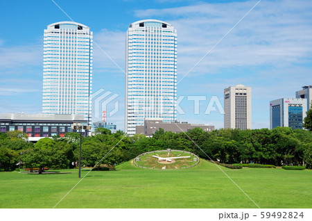 幕張海浜公園 花時計 公園 幕張の写真素材