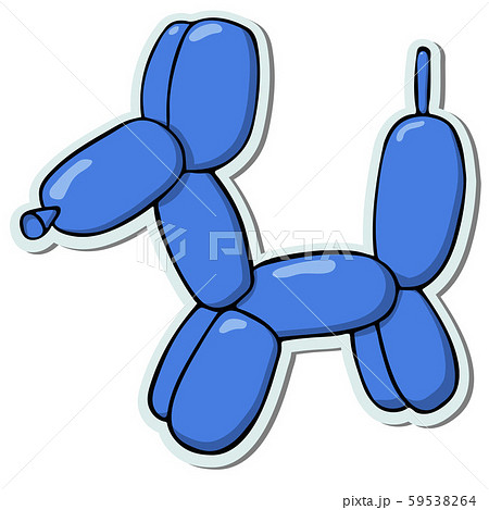 犬 風船 プードル バルーンアートのイラスト素材