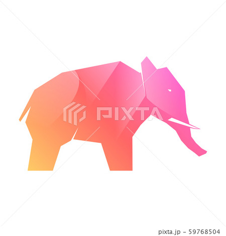 ピンク色 ぞう ゾウ 象のイラスト素材