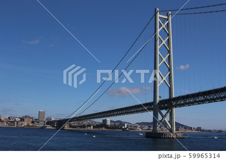 ケーブル 橋 瀬戸大橋 ワイヤーの写真素材