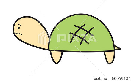 亀 アカミミガメ ミドリガメ ベクターのイラスト素材