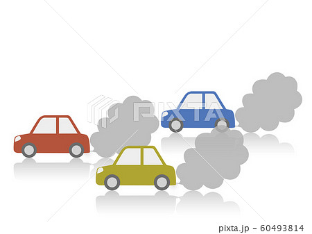 自動車 排気ガス イラスト 大気汚染のイラスト素材
