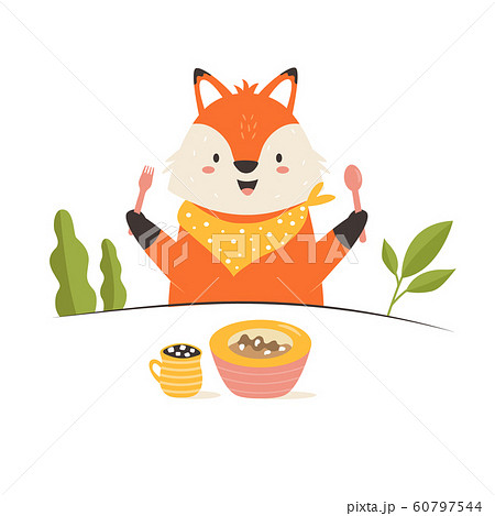 狐 食べ物のイラスト素材